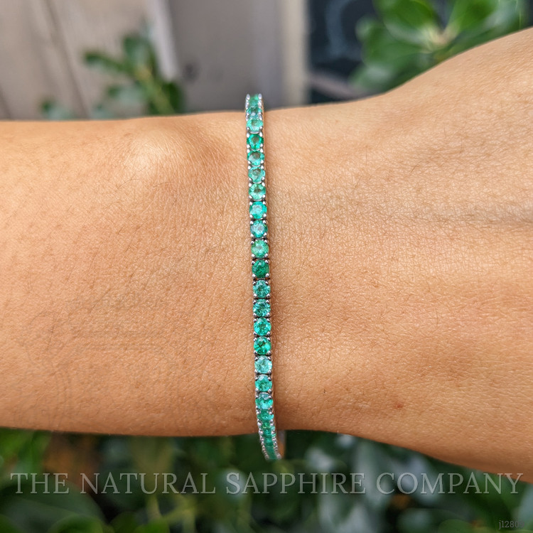 3.50 Ct.Tw. Emerald Tennis/Line Bracelet, 14K White Gold