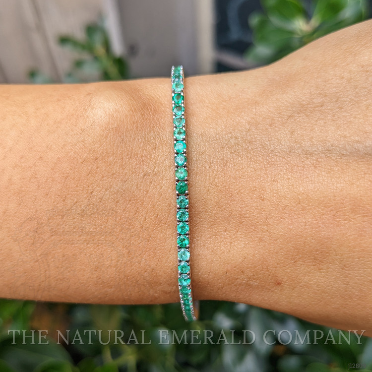 3.50 Ct.Tw. Emerald Tennis/Line Bracelet, 14K White Gold
