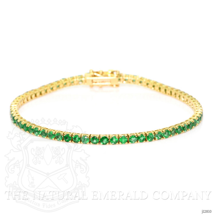 3.50 Ct.Tw. Emerald Tennis/Line Bracelet, 14K Yellow Gold