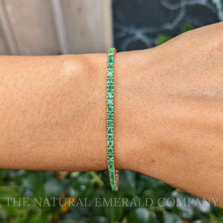 3.50 Ct.Tw. Emerald Tennis/Line Bracelet, 14K Yellow Gold