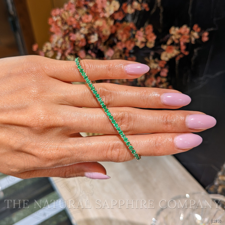 3.50 Ct.Tw. Emerald Tennis/Line Bracelet, 14K Yellow Gold