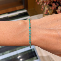 3.50&nbsp;Ct.Tw.Total Carat Weight Emerald Tennis/Line Bracelet, 14K Yellow Gold Life Style