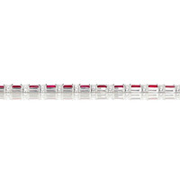 9.01&nbsp;Ct.Tw.Total Carat Weight Ruby and Natural Diamond Accent Stones Bracelet, 14K White Gold Image