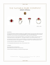 3.04 Ct. Ruby and Natural Diamond Pave Ring, Platinum & 18K Yellow Appraisal