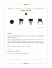 25.95 Ct. Blue Sapphire, Natural Diamond and Ruby Antique Style Ring, 18K White Gold Appraisal