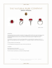 9.06 Ct. Ruby and Natural Diamond Pave Ring, 18K White Gold Appraisal
