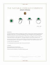3.34 Ct. Emerald and Natural Diamond Pave Ring, Platinum 950 Appraisal