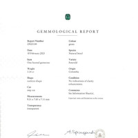 3.34 Ct. Emerald and Natural Diamond Pave Ring, Platinum 950 Scan Report