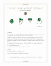 6.16 Ct. Emerald and Natural Diamond Halo Ring, Platinum 950 Appraisal