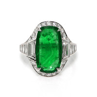 6.16 Ct. Emerald and Natural Diamond Halo Ring, Platinum 950 Video