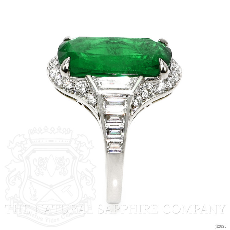 6.16 Ct. Emerald and Natural Diamond Halo Ring, Platinum 950