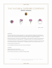 4.12 Ct. Pink Sapphire and Natural Diamond Pave Ring, Platinum 950 Appraisal