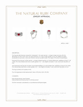 1.04 Ct. Ruby and Natural Diamond Halo Ring, Platinum 950 Appraisal