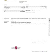 1.46 Ct. Ruby and Natural Diamond Accent Stones Ring, Platinum 900 Scan Report