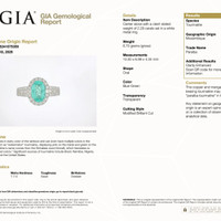 2.29 Ct. Bluish Green Paraiba Tourmaline and Natural Diamond Pave Ring, 18K White Gold Pdf