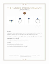 1.36 Ct. Blue Sapphire and Natural Diamond Pave Ring, 14K White Gold Appraisal