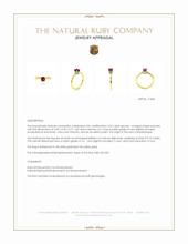 0.57 Ct. Ruby and Natural Diamond Halo Ring, 14K White & Yellow Appraisal