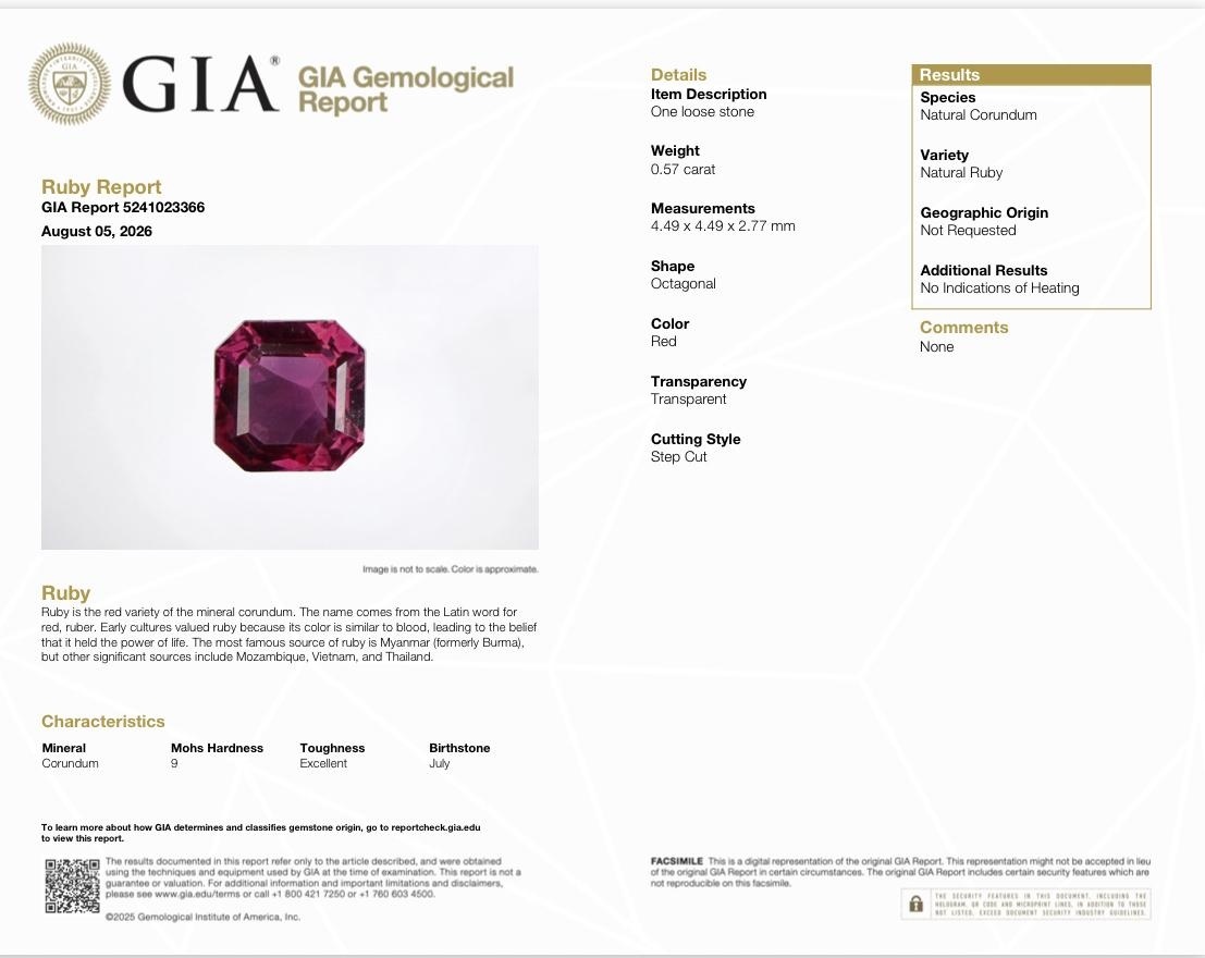 0.57 Ct. Ruby and Natural Diamond Halo Ring, 14K White & Yellow