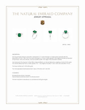 3.17 Ct. Emerald and Natural Diamond Three Stone Ring, 18K White Gold Appraisal
