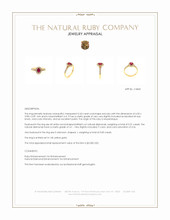0.43 Ct. Ruby and Natural Diamond Halo Ring, 14K Yellow Gold Appraisal