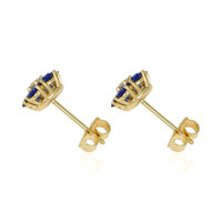 1.24&nbsp;Ct.Tw.Total Carat Weight Blue Sapphire and Natural Diamond Studs Earrings, 14K Yellow Gold Image