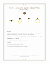 0.59 Ct. Ruby and Natural Diamond Pave Ring, 14K Yellow Gold Appraisal