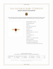0.59 Ct. Ruby and Natural Diamond Pave Ring, 14K Yellow Gold Scan Report