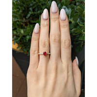 0.59 Ct. Ruby and Natural Diamond Pave Ring, 14K Yellow Gold Life Style