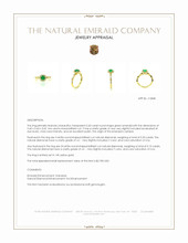 0.40 Ct. Emerald and Natural Diamond Pave Ring, 14K Yellow Gold Appraisal