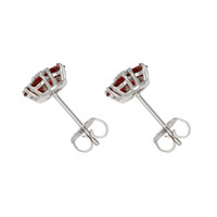 1.44 Ct.Tw.Total Carat Weight Ruby and Natural Diamond Studs Earrings, 14K White Gold Image