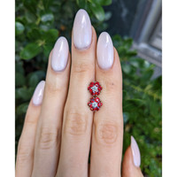 1.44 Ct.Tw.Total Carat Weight Ruby and Natural Diamond Studs Earrings, 14K White Gold Life Style