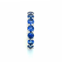 4.92 Ct. Blue Sapphire Accent Stones Ring, 14K White Gold Image