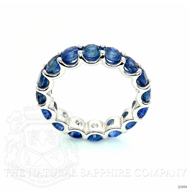 4.92 Ct. Blue Sapphire Accent Stones Ring, 14K White Gold