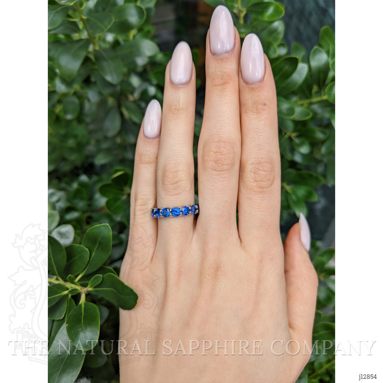 4.92 Ct. Blue Sapphire Accent Stones Ring, 14K White Gold