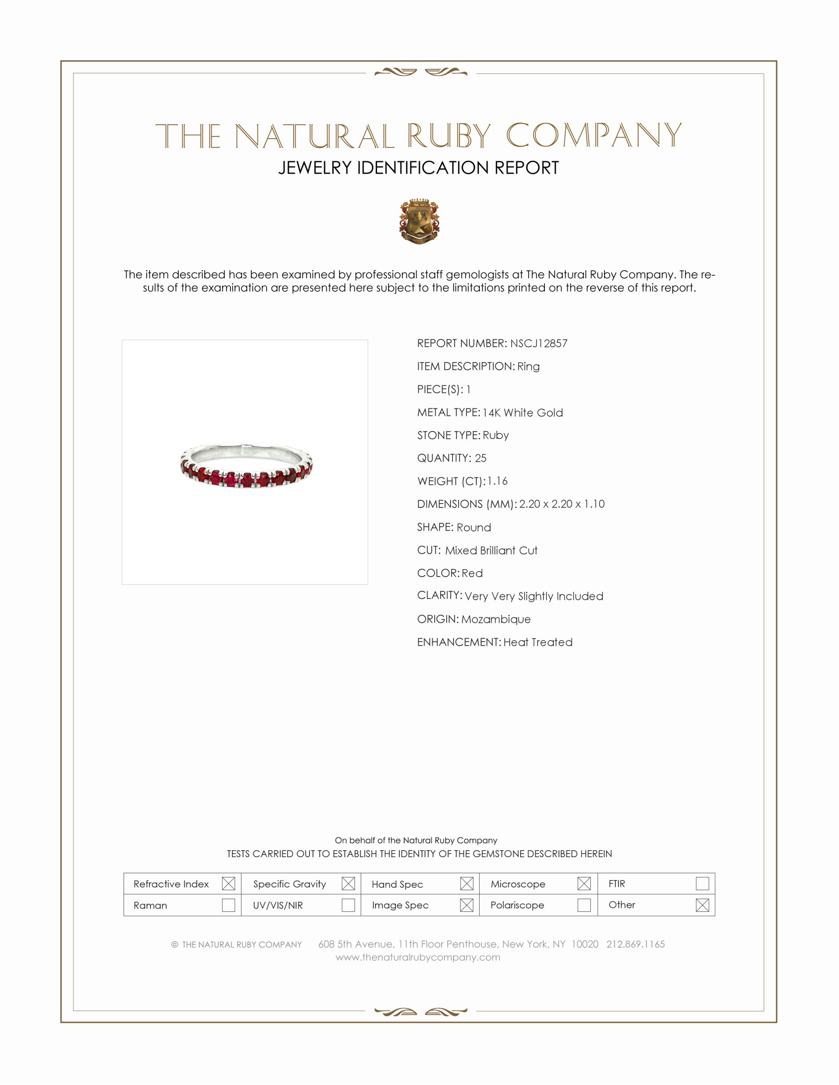 1.16 Ct. Ruby Accent Stones Ring, 14K White Gold