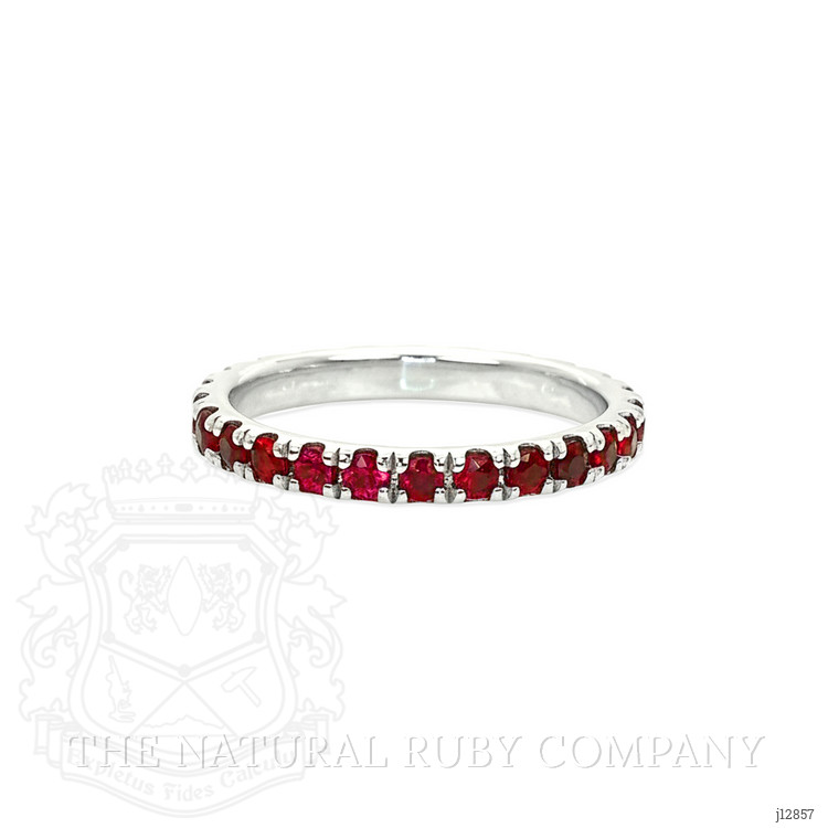 1.16 Ct. Ruby Accent Stones Ring, 14K White Gold