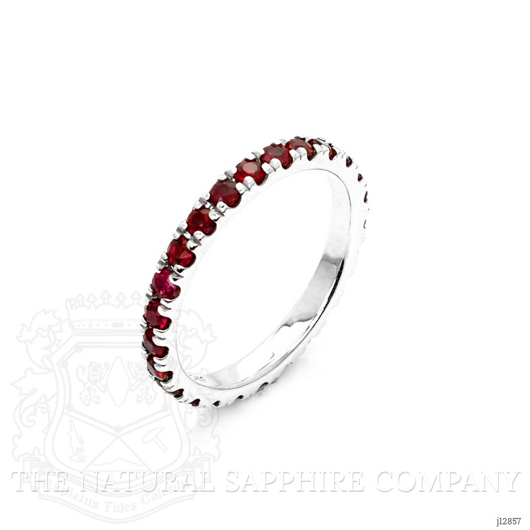1.16 Ct. Ruby Accent Stones Ring, 14K White Gold