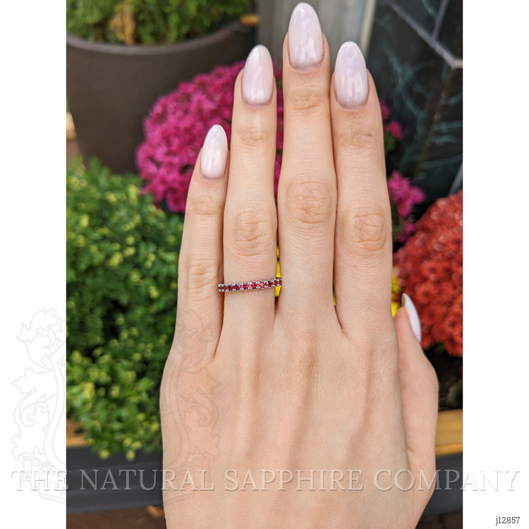 1.16 Ct. Ruby Accent Stones Ring, 14K White Gold