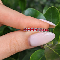 1.16 Ct. Ruby Accent Stones Ring, 14K White Gold Life Style
