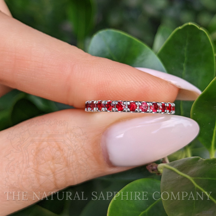 1.16 Ct. Ruby Accent Stones Ring, 14K White Gold