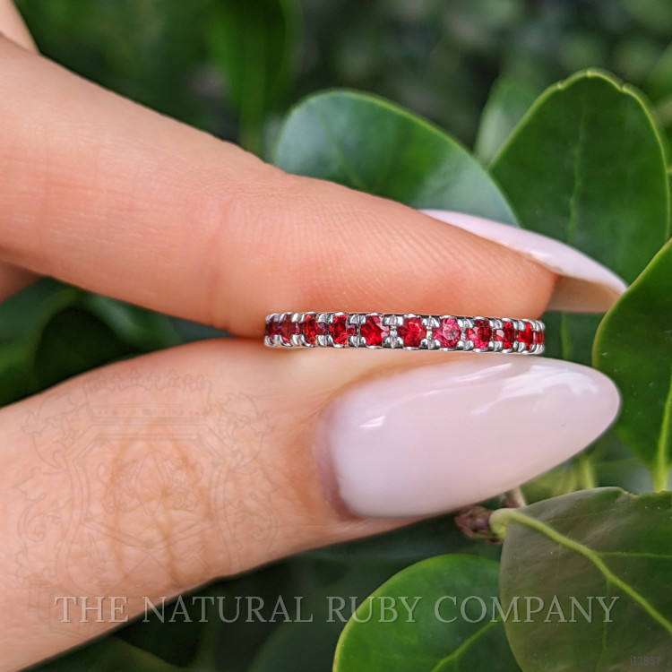 1.16 Ct. Ruby Accent Stones Ring, 14K White Gold
