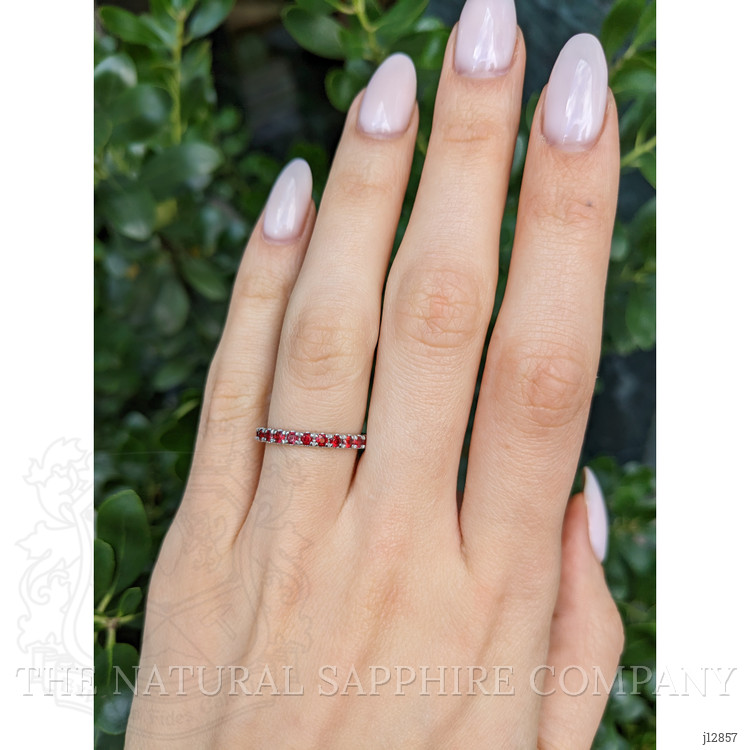 1.16 Ct. Ruby Accent Stones Ring, 14K White Gold