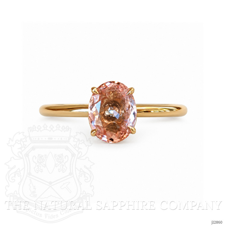 1.28 Ct. Padparadscha Sapphire Solitaire Ring, 14K Yellow Gold