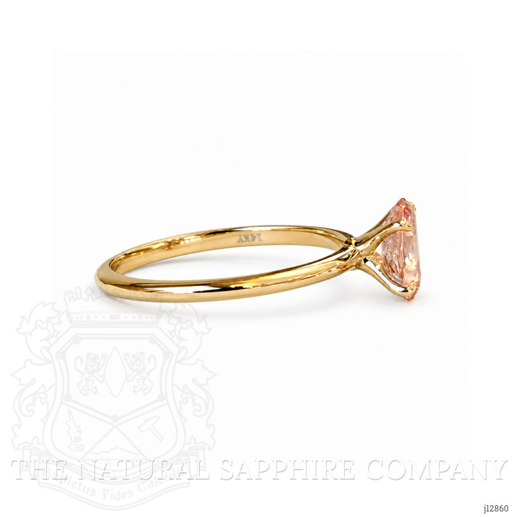 1.28 Ct. Padparadscha Sapphire Solitaire Ring, 14K Yellow Gold
