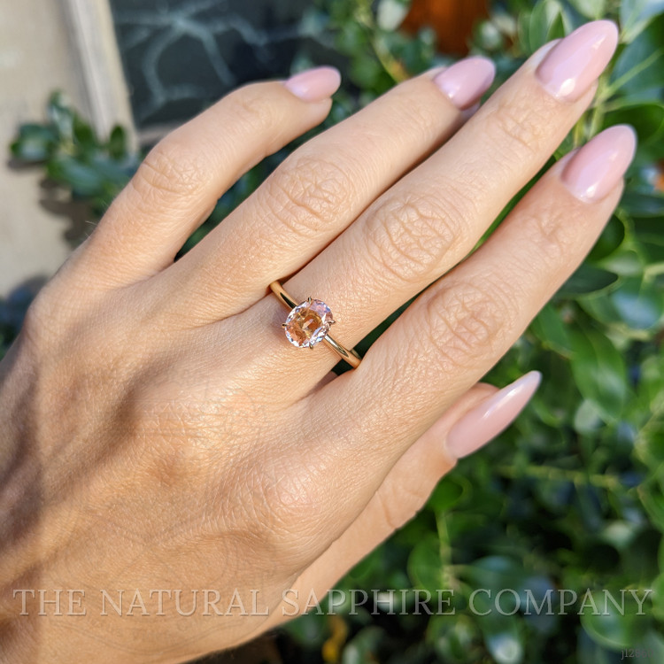 1.28 Ct. Padparadscha Sapphire Solitaire Ring, 14K Yellow Gold