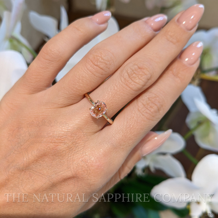 1.28 Ct. Padparadscha Sapphire Solitaire Ring, 14K Yellow Gold