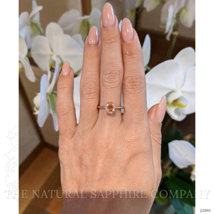 1.28 Ct. Padparadscha Sapphire Solitaire Ring, 14K Yellow Gold
