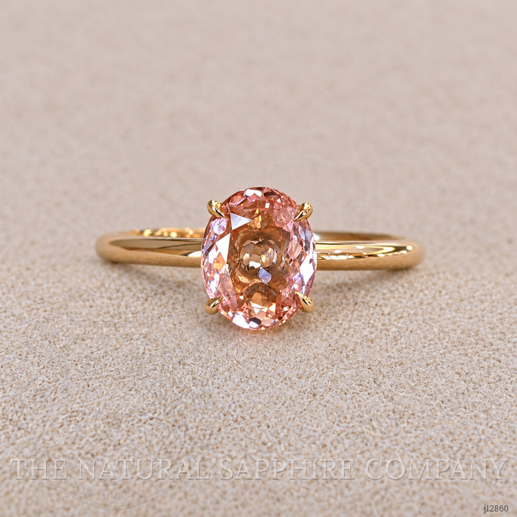 1.28 Ct. Padparadscha Sapphire Solitaire Ring, 14K Yellow Gold