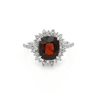2.37 Ct. Red Spinel and Natural Diamond Pave Ring, Platinum 900 Video