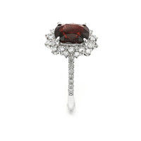 2.37 Ct. Red Spinel and Natural Diamond Pave Ring, Platinum 900 Image